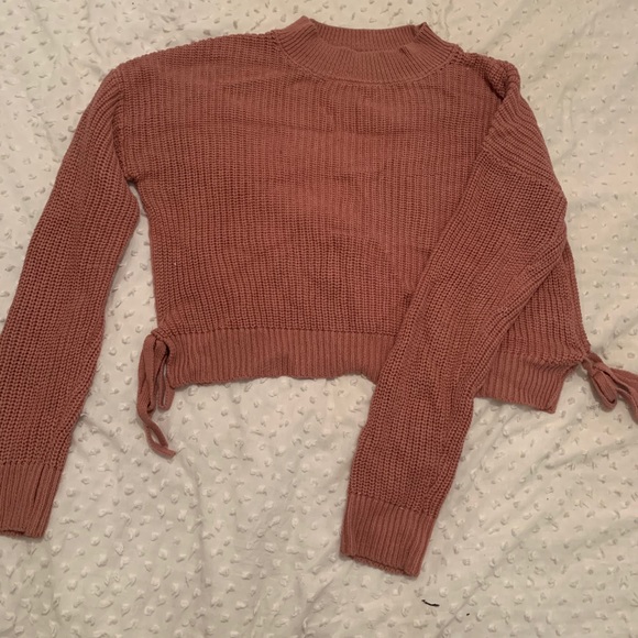 Mauve knit crop sweater - Picture 3 of 4